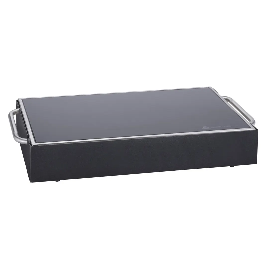 Spring USA STS-1220-ST Rect Riser 22"W x 14"D x 3.5"H, 18/8 Steel, Titanium, Silver, 4", 1‑2 Steps