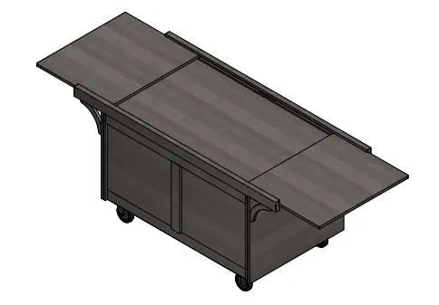 Spring USA TRC4834 Induction Cooking Cart, 29"W x 110"D x 38"H, Rectangular Top, 6 Condiment Wells, Ice Well, 145-185°F, 300W, 110V