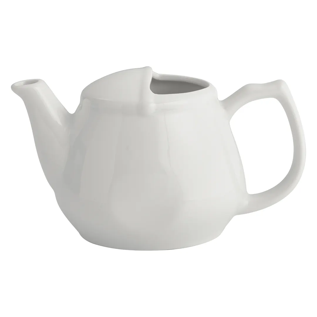 Winco ATP-15 Teapot, 15 oz, 6-1/2" L x 4" W x 3-1/2" H, White Porcelain - 1 Dozen