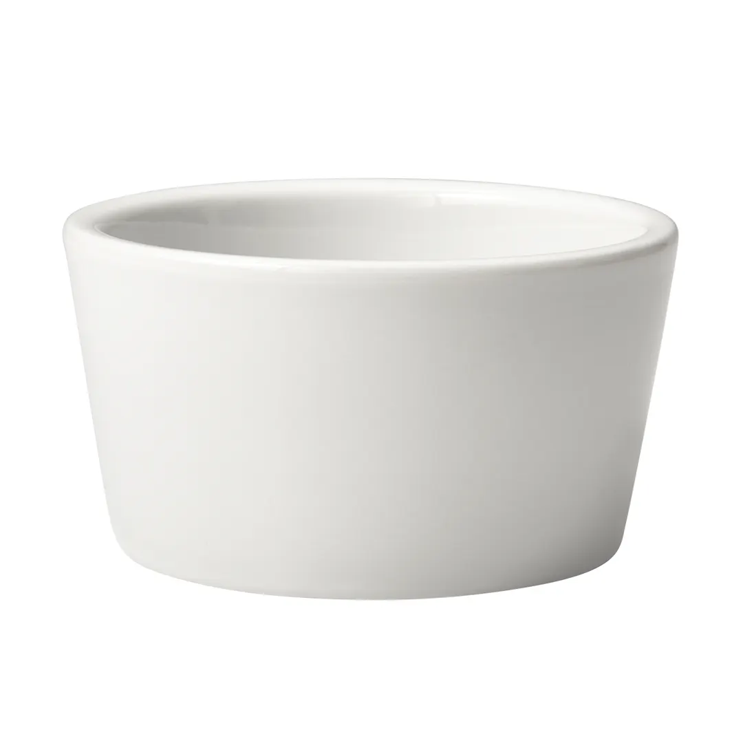 Winco PRR-6 Ramekin, 6 oz., 3-1/4" Dia x 1-5/8" H, Round Plain White Porcelain - 1 Dozen