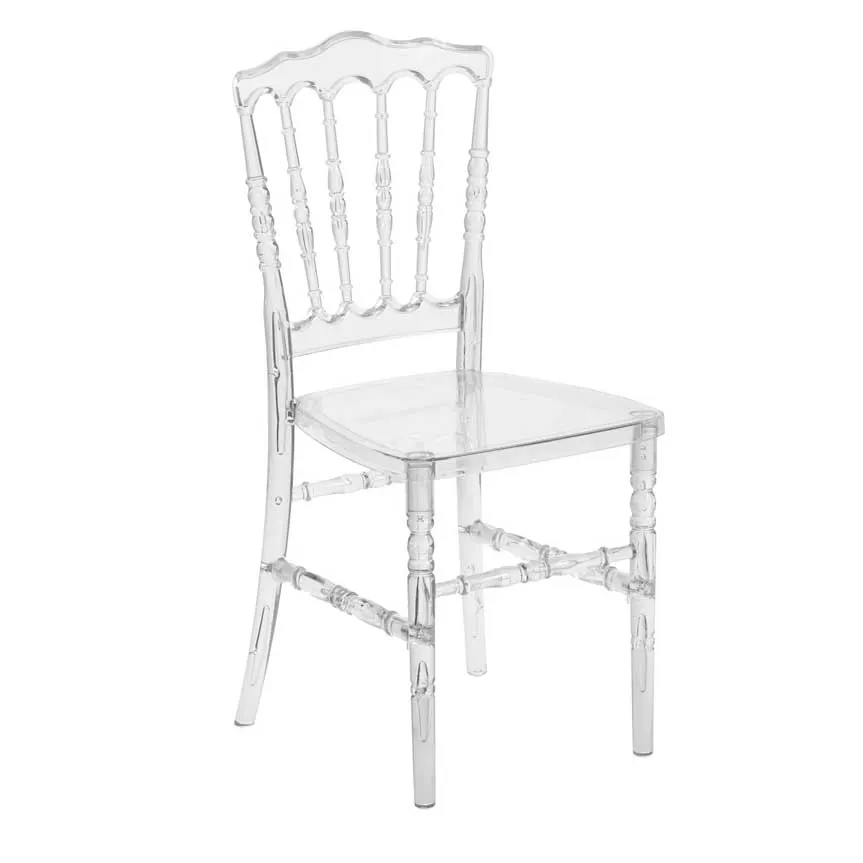 Flash Furniture BH-H002-CRYSTAL-GG Stacking Napoleon Chair, Crystal Ice, 800 lbs, Back/Seat, Stacks 10 High