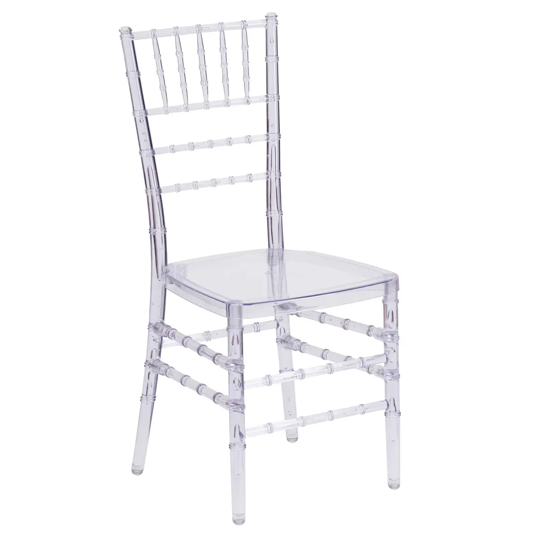 Flash Furniture BH-ICE-CRYSTAL-GG Stacking Chiavari Chair, Crystal Ice, 1100 lbs, Frame/Slat/Seat, Stacks 10
