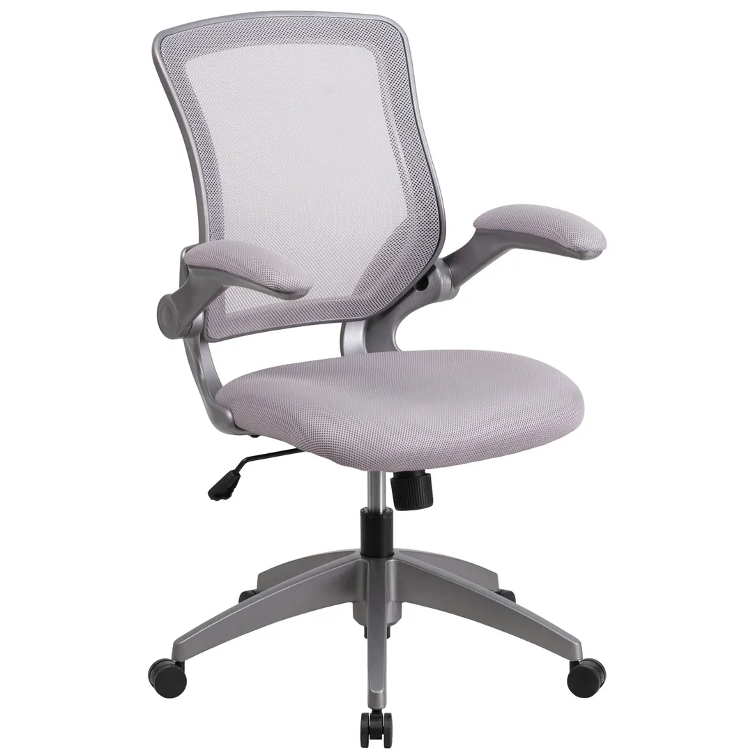Flash Furniture BL-ZP-8805-GY-GG Task Chair, 37-1/2-42-1/4 in 250 lb, Mesh Seat, Casters, Lumbar, Tilt Lock