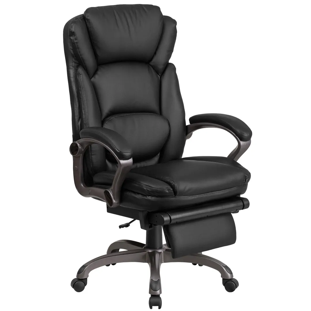 Flash Furniture BT-90279H-GG RecliningChair 58" D 45-49" H 250 lbs Back/HeadrestArms Casters SlideOut Footrest
