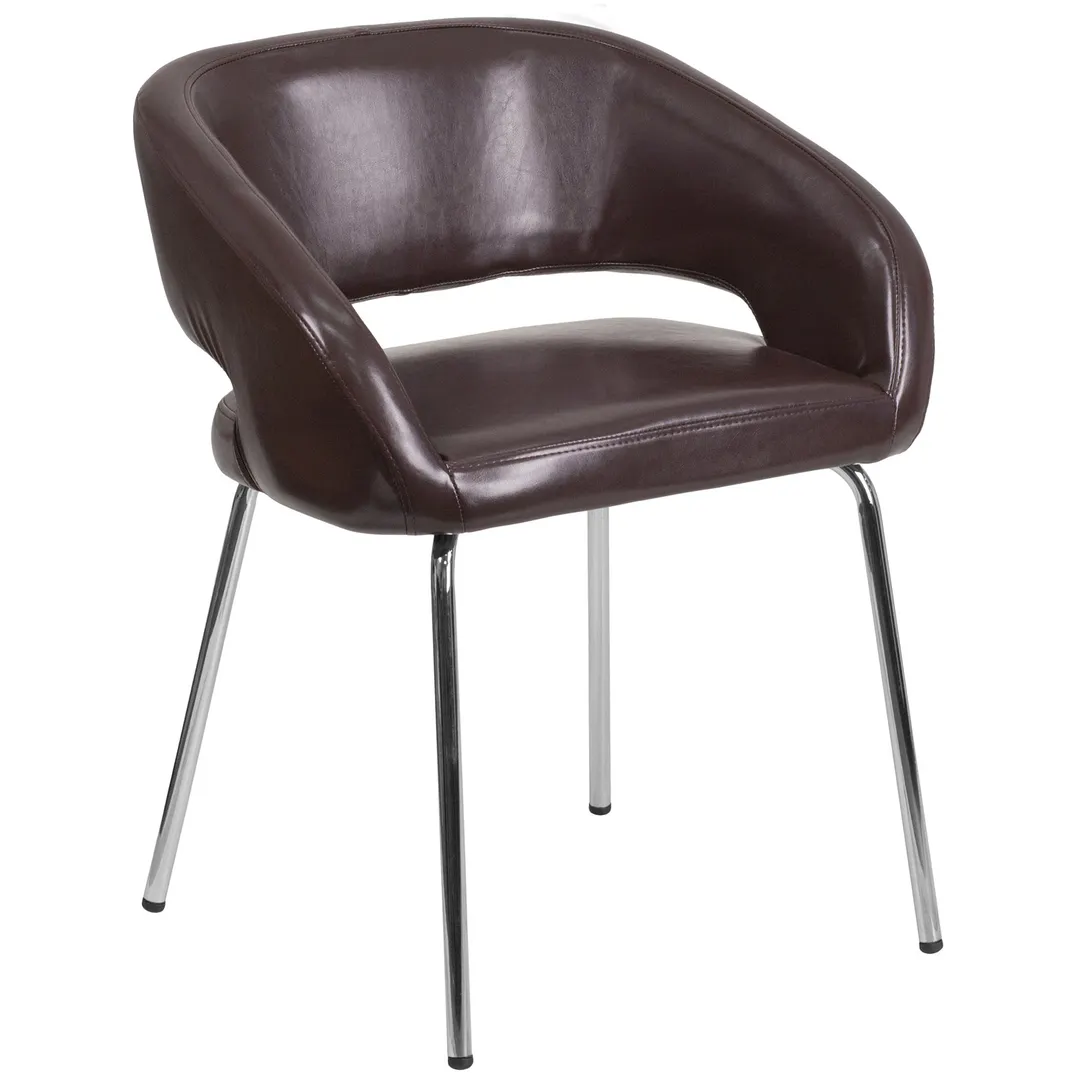 Flash Furniture CH-162731-BN-GG Fusion Series Brown LeatherSoft Upholstered Side Lounge Chair
