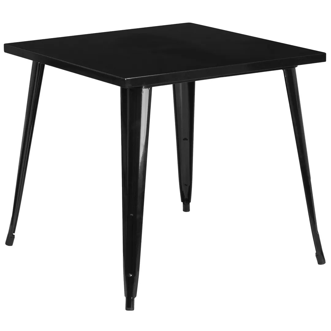 Flash Furniture CH-51040-29-BK-GG 31" Square Dining Height Table, Black, Powder Coat Finish, Metal
