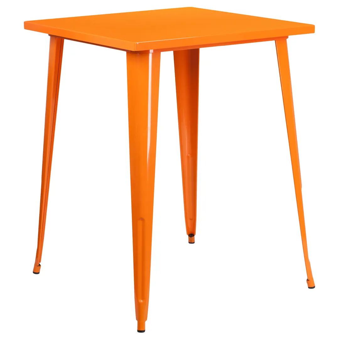 Flash Furniture CH-51040-40-OR-GG 33.25x33.25 Bar Height Table, Orange, Metal, Powder Coat Finish