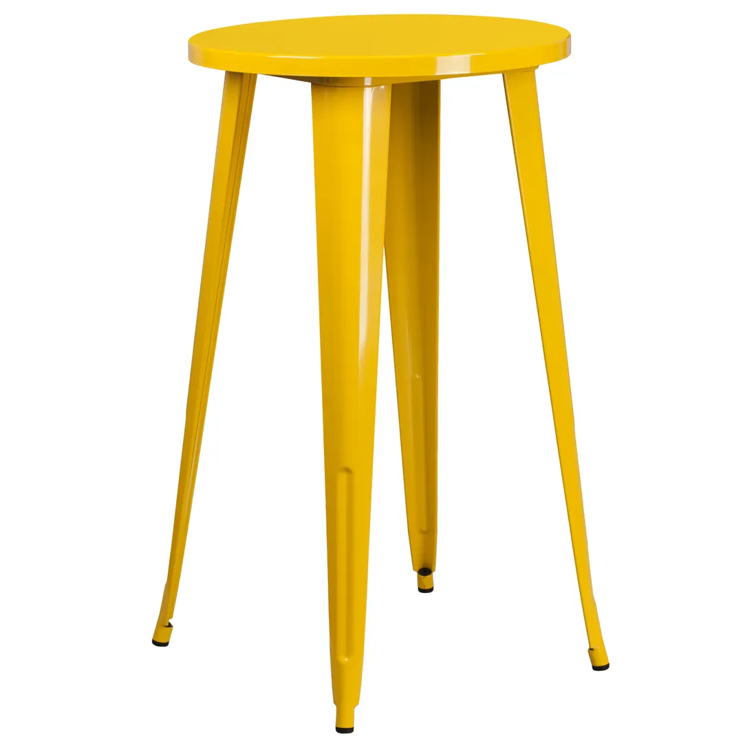 Flash Furniture CH-51080-40-YL-GG 24" Round Bar Height Table, Yellow Powder Coat, Metal Legs