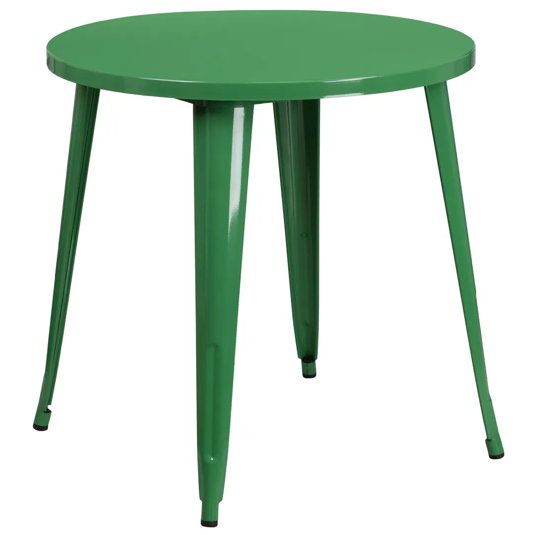 Flash Furniture CH-51090-29-GN-GG 30" Round Dining Height Table, Metal, Green Powder Coat Finish