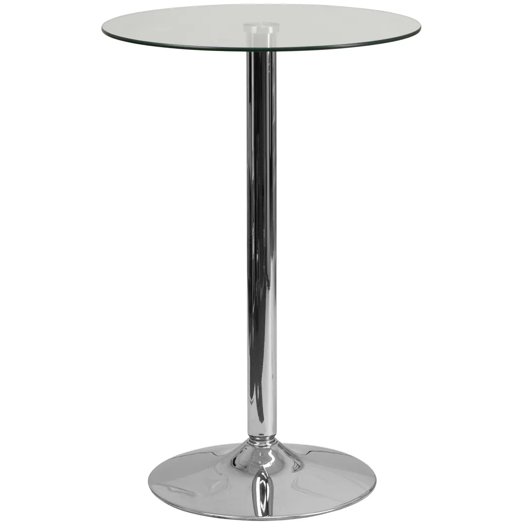 Flash Furniture CH-6-GG 24" Round Glass Dining Table, Pedestal Base, 36" Height