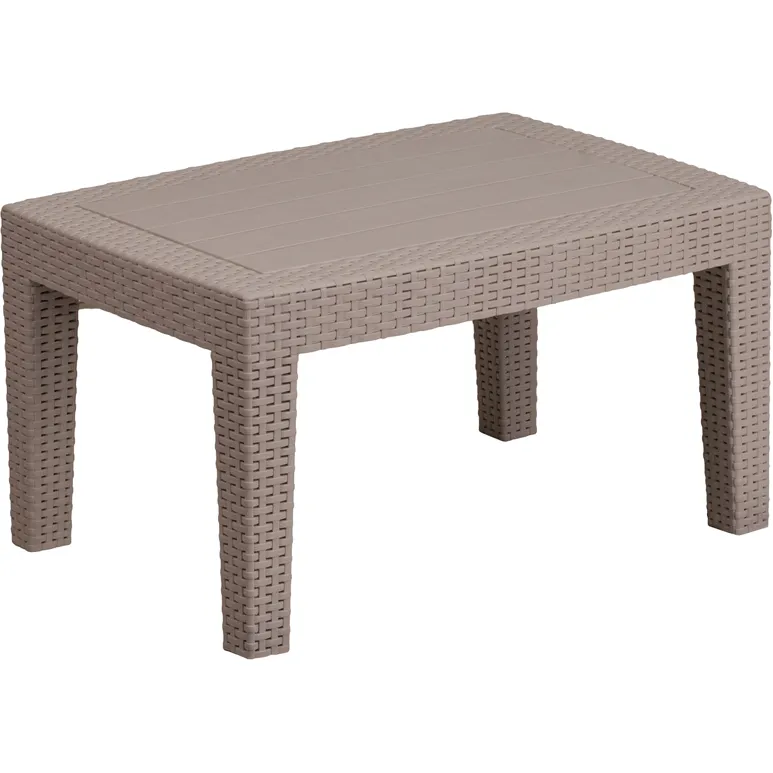 Flash Furniture DAD-SF2-T-GG Coffee Table, 27.75"W x 19.75"D x 15"H, Charcoal Rattan, Frame, Assembly Required