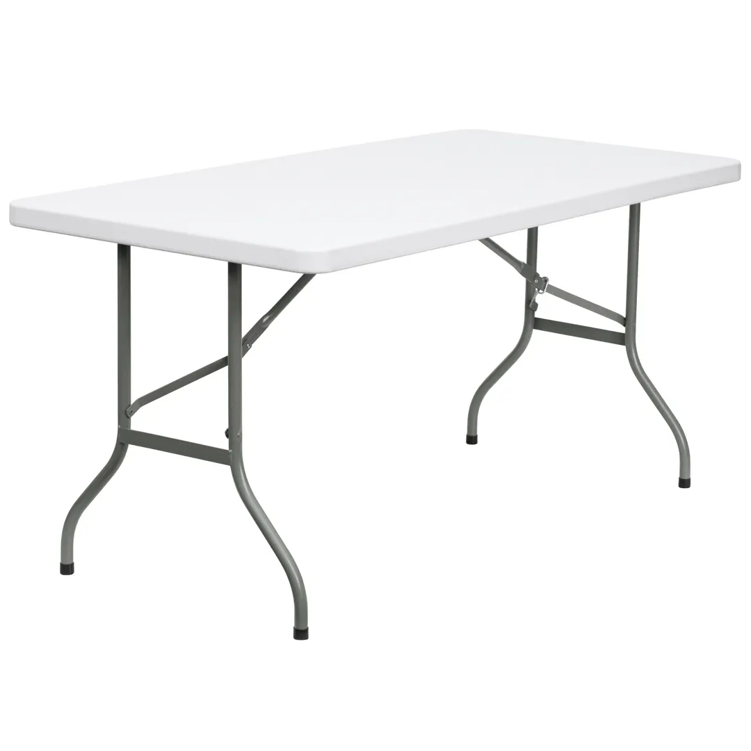Flash Furniture DAD-YCZ-152-GG Folding Table, 60"W x 30"D x 29"H, Granite White Plastic, 330 lbs, Rectangular, Indoor/Outdoor