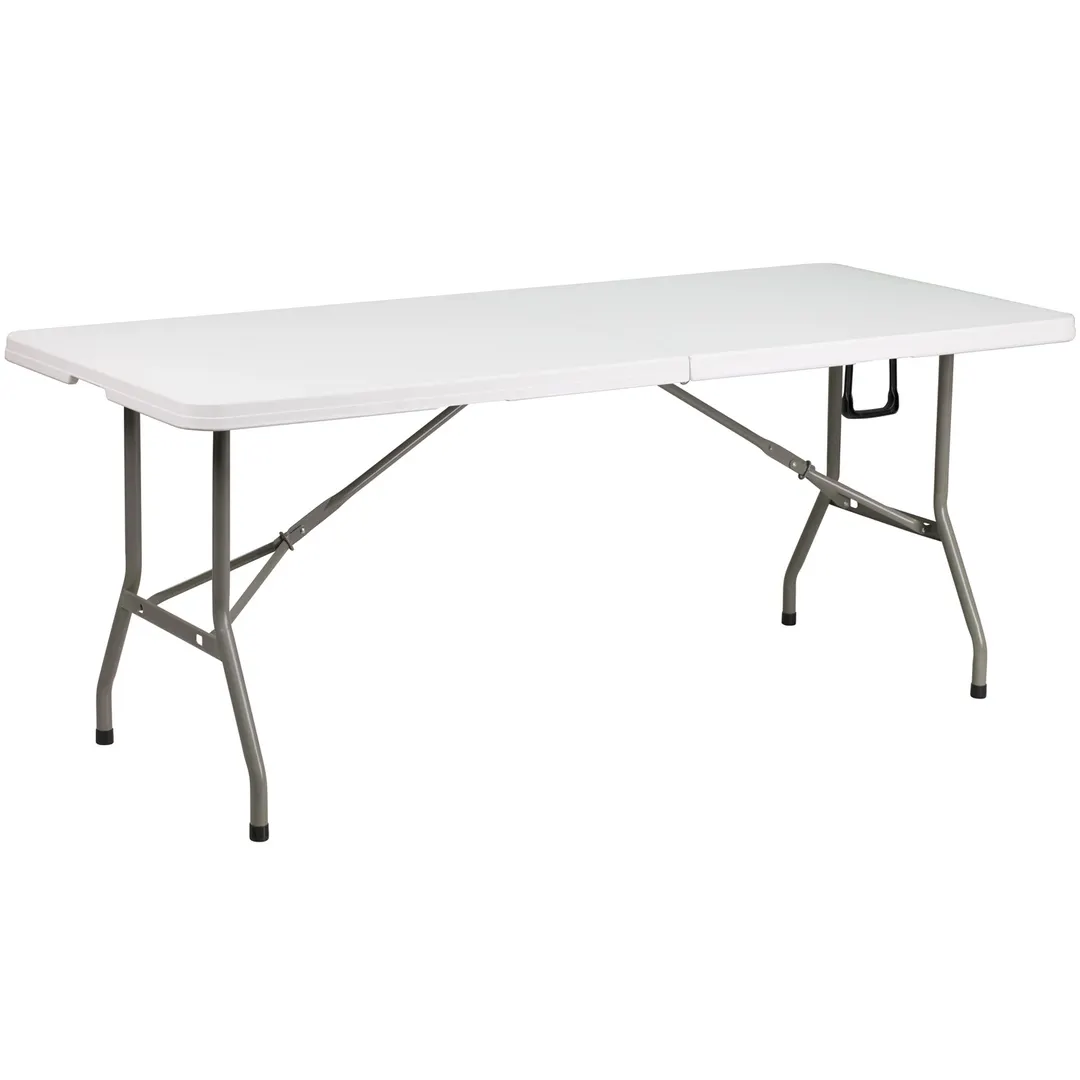 Flash Furniture DAD-YCZ-183Z-GG Folding Table, 72"W x 30"D x 29"H, Granite White Plastic Top, 330 lbs, Rectangular, Indoor/Outdoor Use