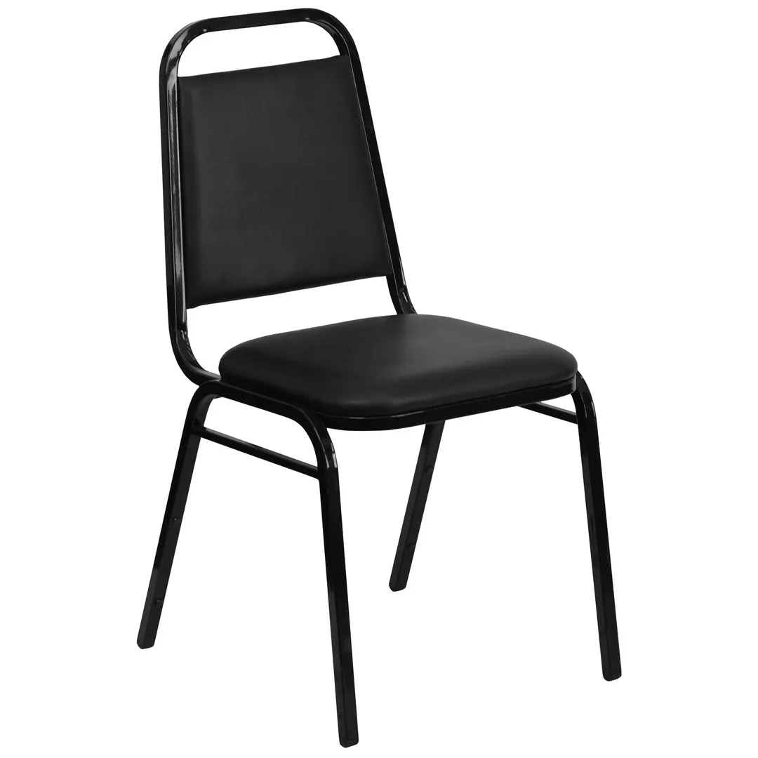 Flash Furniture FD-BHF-2-GG Hercules Series Stacking Banquet Chair, 500 lb, Vinyl Upholstered, Black