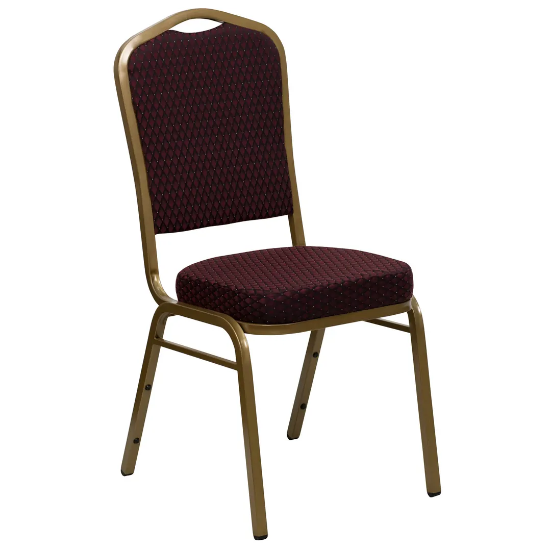Flash Furniture FD-C01-ALLGOLD-EFE1679-GG Hercules Series Stacking Banquet Chair, 500 lb, Gold Finish, Upholstered Seat & Back