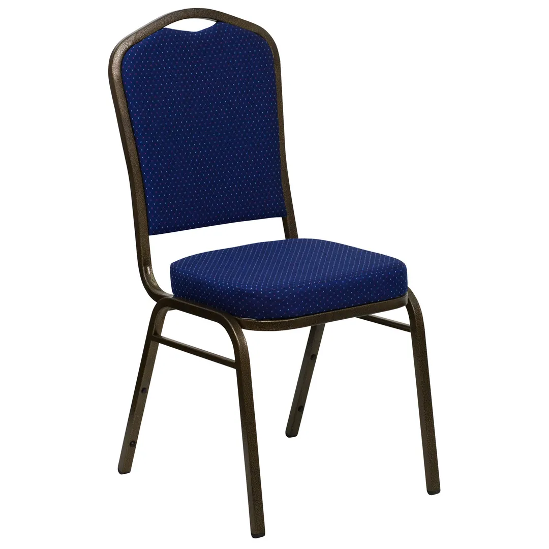 Flash Furniture FD-C01-GOLDVEIN-208-GG Hercules Series Navy Blue Stackable Banquet Chair, 500 lb. Capacity, Fabric Upholstery