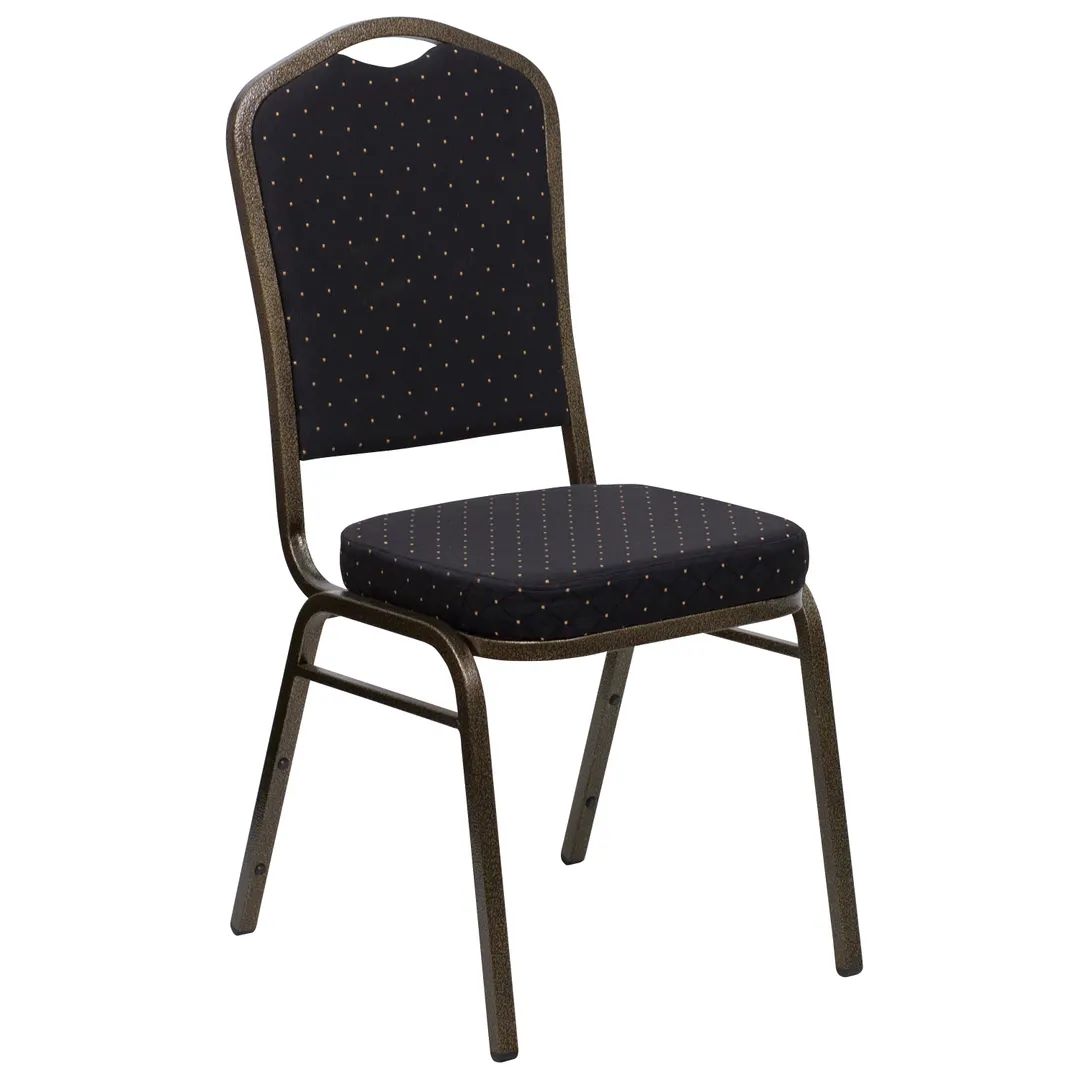 Flash Furniture FD-C01-GOLDVEIN-S0806-GG Hercules Series Stacking Banquet Chair, 500 lb, Upholstered Back, Gold Vein Finish