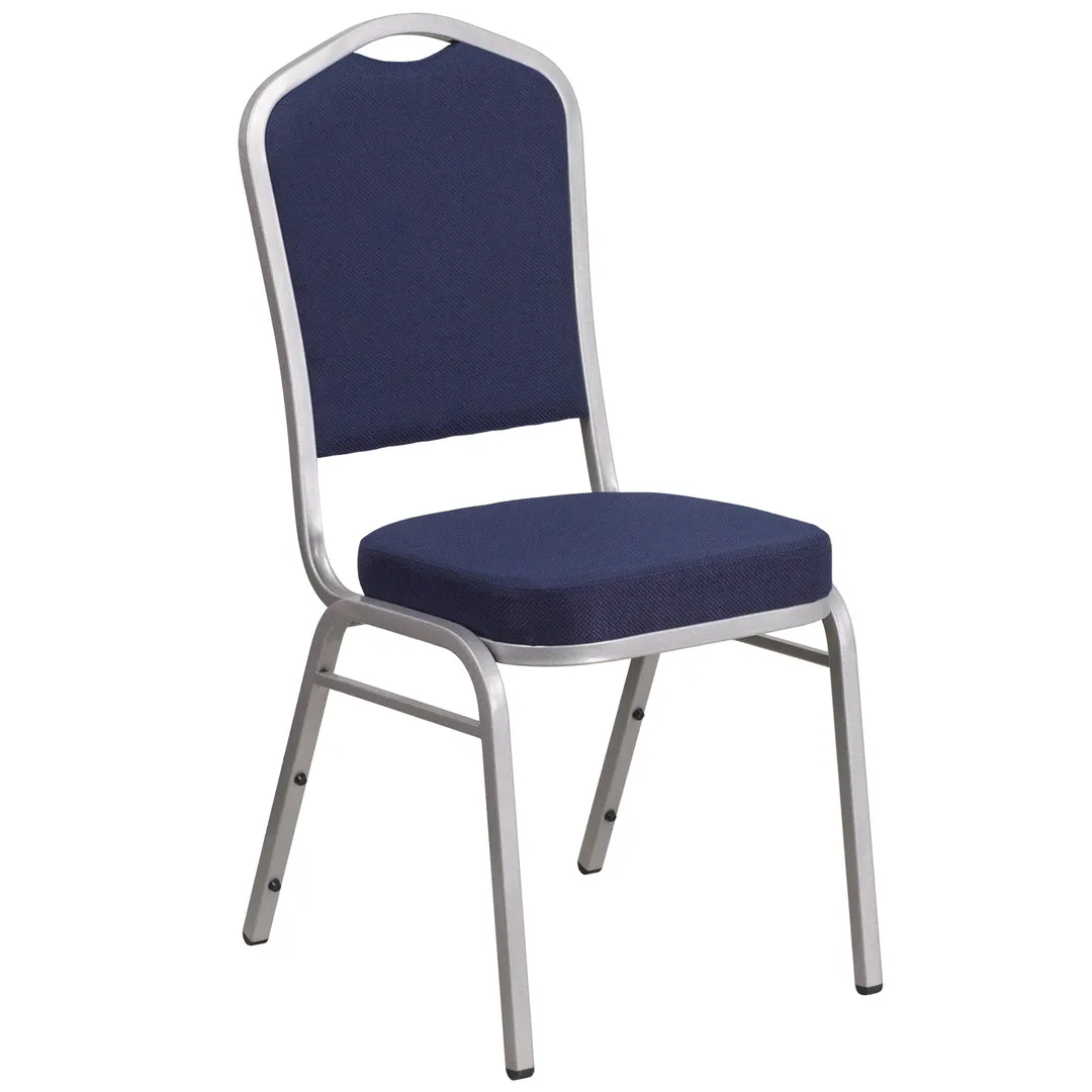 Flash Furniture FD-C01-S-2-GG Hercules Series Navy Blue Stackable Banquet Chair, 500 lb, Fabric Upholstered