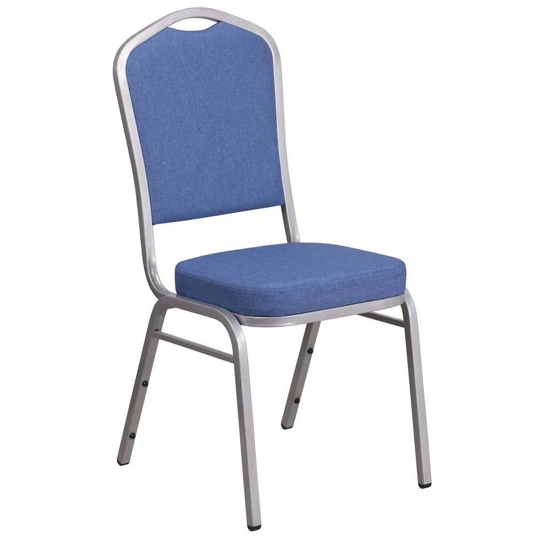 Flash Furniture FD-C01-S-7-GG Hercules Series Stacking Banquet Chair, 500 lb, Blue Fabric Upholstered Seat & Back