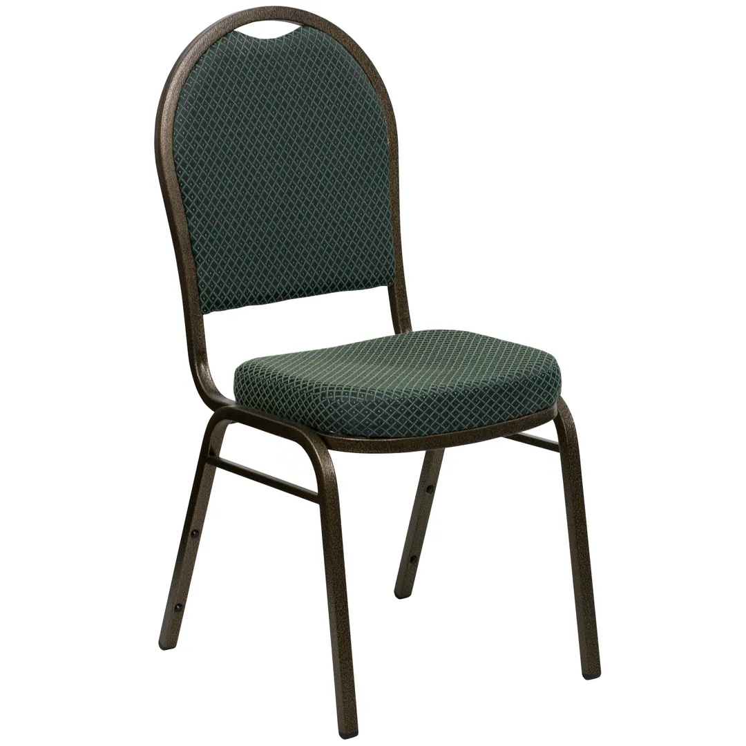 Flash Furniture FD-C03-GOLDVEIN-4003-GG Hercules Series Stacking Banquet Chair, 500 lb. weight capacity, gold vein finish, green upholstered