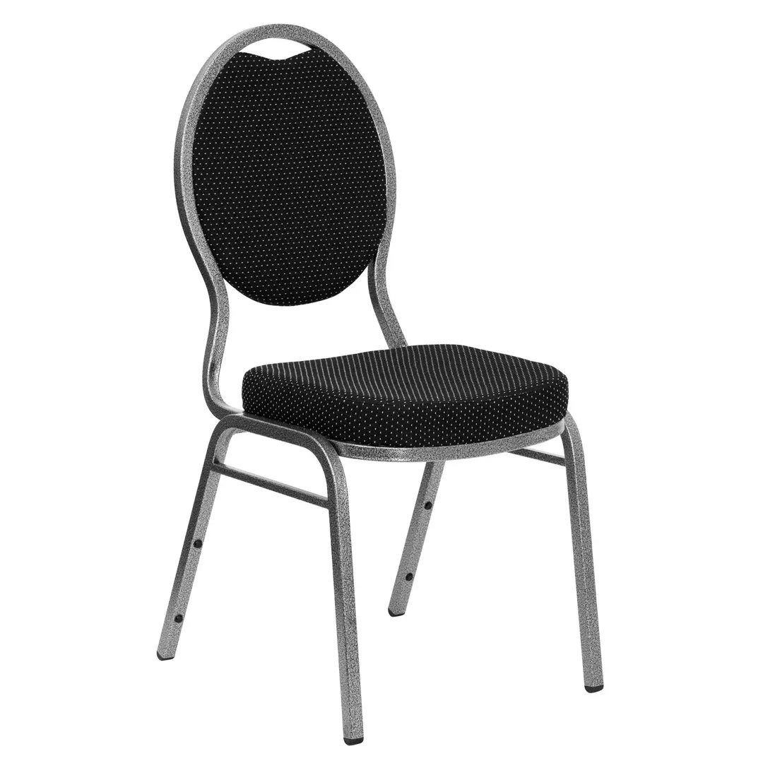 Flash Furniture FD-C04-SILVERVEIN-S076-GG Hercules Series Stacking Banquet Chair, 500 lb, Upholstered Seat & Back, Fabric, Silver Vein Finish