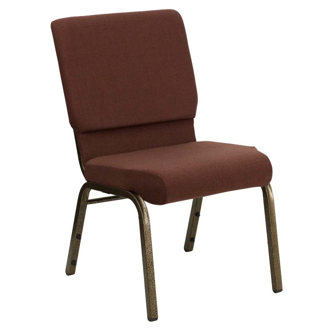 Flash Furniture FD-CH02185-GV-10355-GG Hercules Series Stacking Church Chair, 800 lb, Fabric Upholstery, Gold Vein Finish