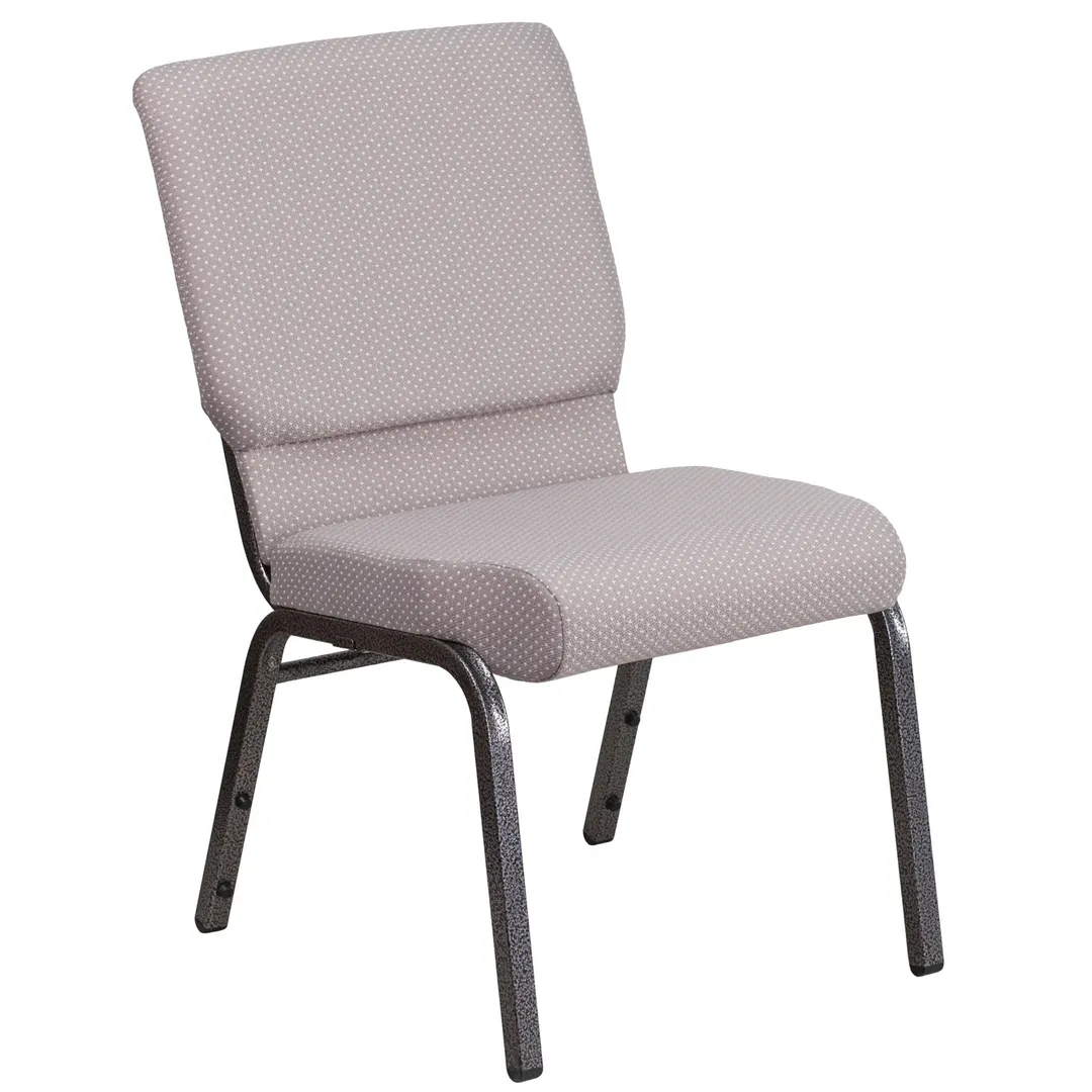 Flash Furniture FD-CH02185-SV-GYDOT-GG Hercules Series Stacking Church Chair, 800 lb. weight capacity, gray dot patterned cotton upholstery