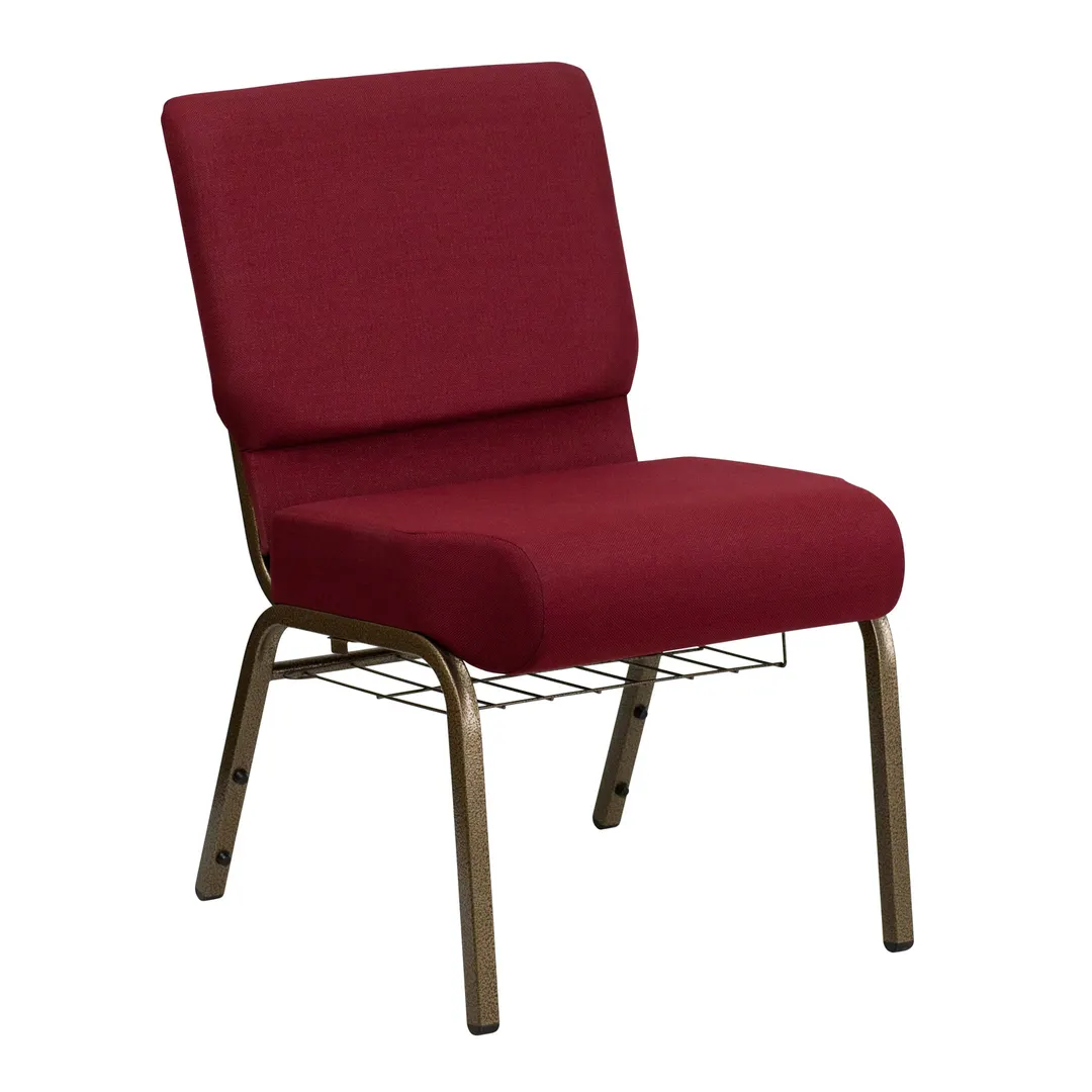 Flash Furniture FD-CH0221-4-GV-3169-BAS-GG Hercules Series Extra Wide Stacking Church Chair, 800 lb, Fabric Upholstery, Gold Vein Finish