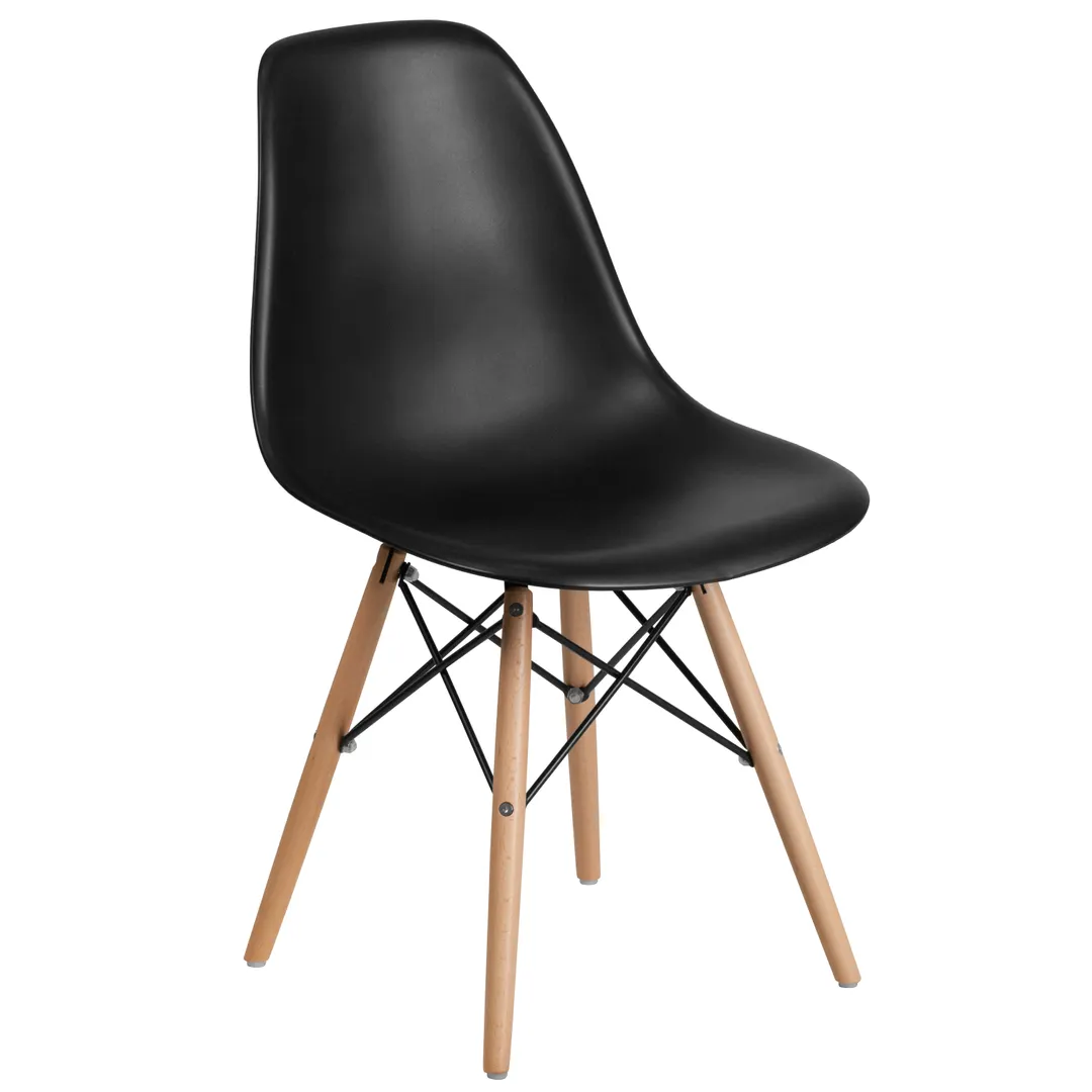 Flash Furniture FH-130-DPP-BK-GG Elon Series Black Accent Side Chair with Polypropylene Molded Back & Seat