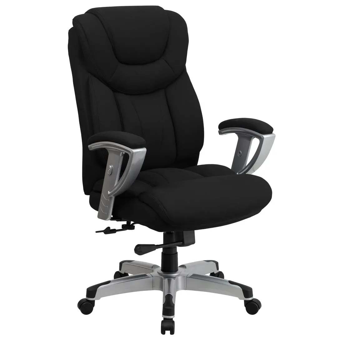 Flash Furniture GO-1534-BK-FAB-GG Chair Black Fabric 46‑50" Height 400 lb Headrest Seat Tilt‑Lock Casters