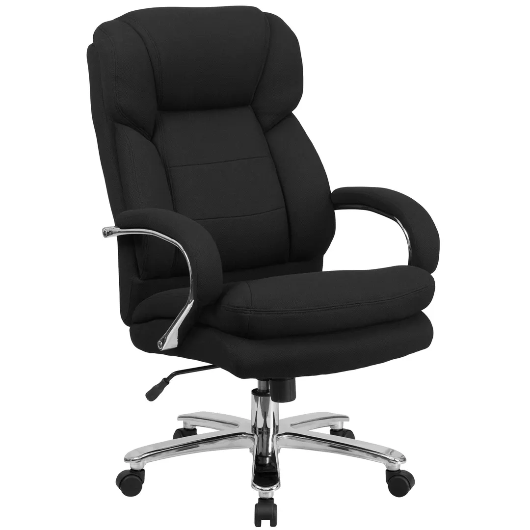 Flash Furniture GO-2078-GG Hercules 24/7 Chair, Black, 45‑49", 500 lb, Lumbar, Tilt, Casters, Poly Arms, Chrome