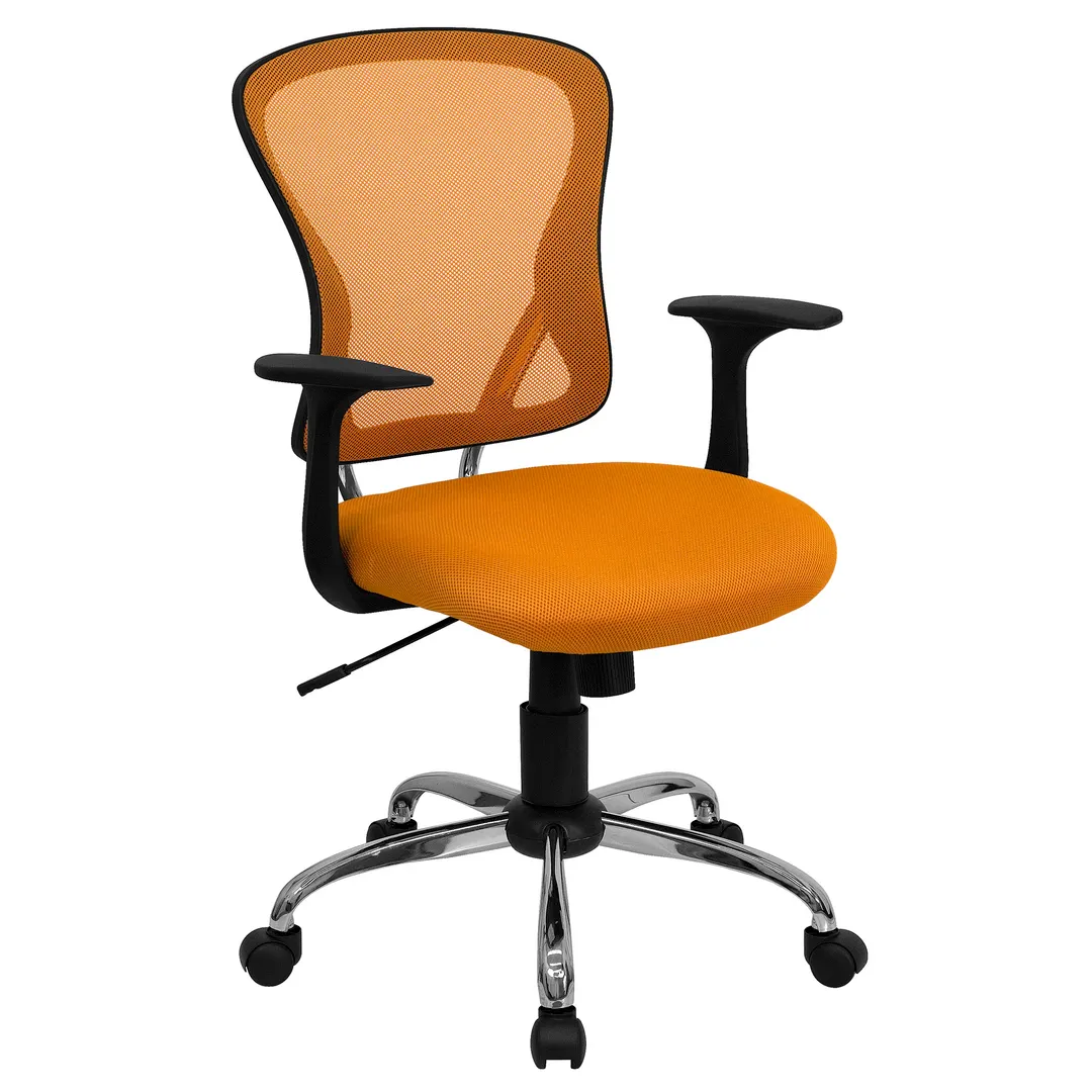 Flash Furniture H-8369F-ORG-GG Swivel Task Chair, 36‑40" Adjustable, 250 lb, Back, Nylon Arms, Orange, Tilt Lock