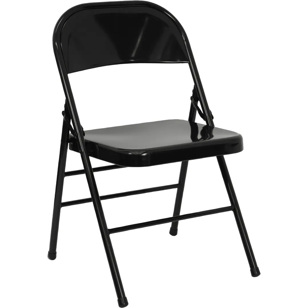Flash Furniture HF3-MC-309AS-BK-GG Hercules Series Folding Chair, 300 lbs, Black Steel Frame, Indoor/Outdoor