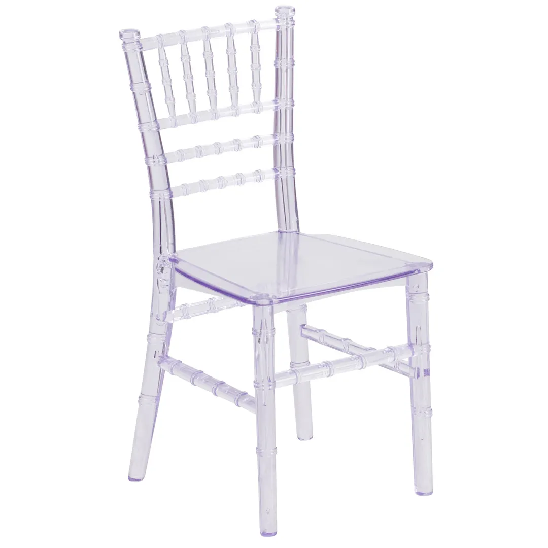 Flash Furniture LE-L-7K-CL-GG Kid's Chiavari Chair, 330 lb. Weight Capacity, One-Piece Polypropylene, Transparent, Stackable