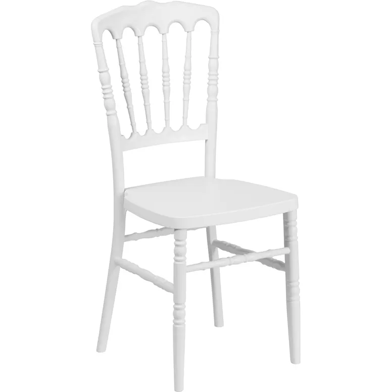 Flash Furniture LE-L-MON-WH-GG 800 lbs Outdoor Napoleon Chair 10‑chair stack UV‑treated white poly slat seat