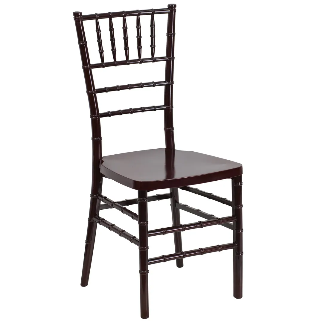 Flash Furniture LE-MAHOGANY-GG Hercules Premium Stacking Chiavari Chair, 1000 lb, Mahogany, Plastic Back & Seat