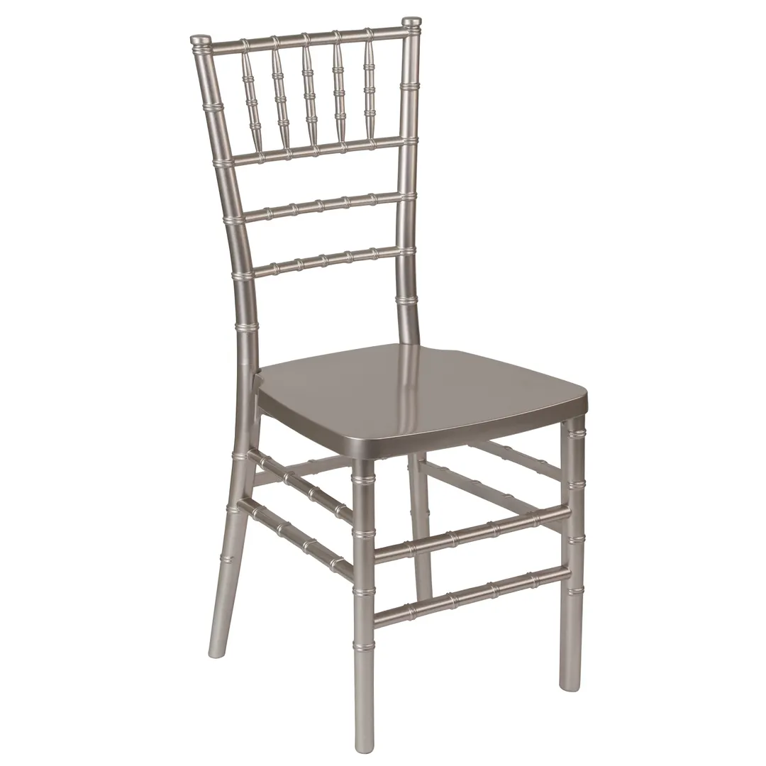 Flash Furniture LE-PEWTER-GG Hercules Stacking Chair, 1,000 lb Polycarbonate, Pewter Finish, Wobble‑Free
