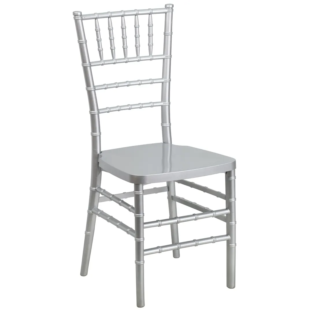 Flash Furniture LE-SILVER-GG Hercules Premium Stacking Chiavari Chair, 1000 lb, Silver, Polycarbonate