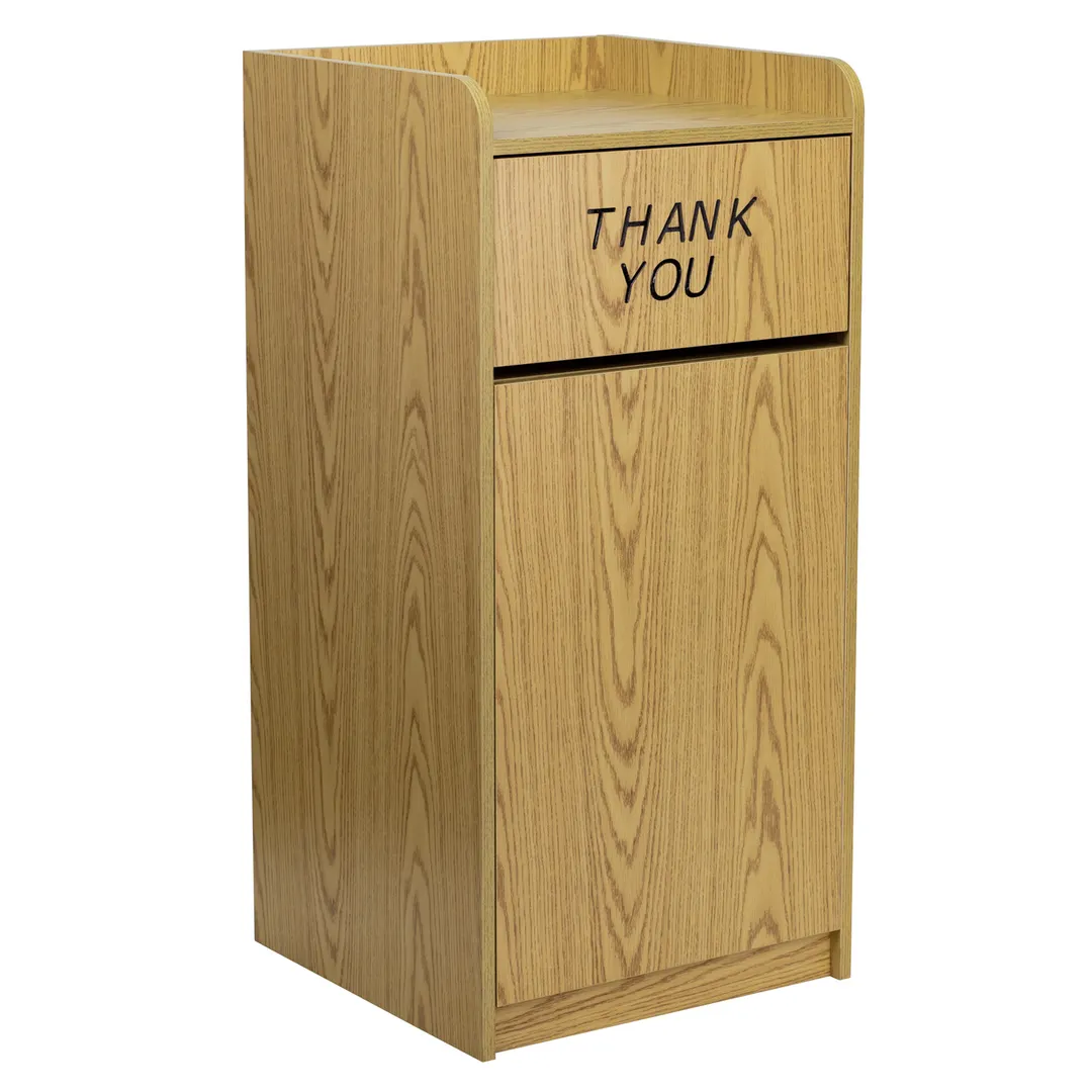 Flash Furniture MT-M8520-TRA-OAK-GG Indoor Trash Receptacle