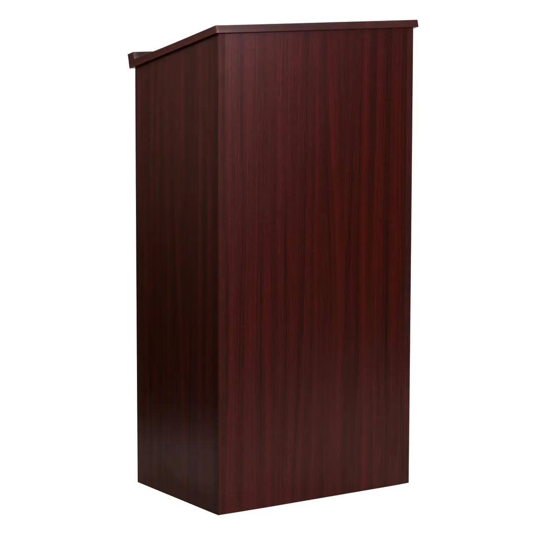 Flash Furniture MT-M8830-LECT-MAH-GG Lectern, 23"W x15"D x45-3/4"H, Mahogany Ledge PencilSlot Shelf Asm Req