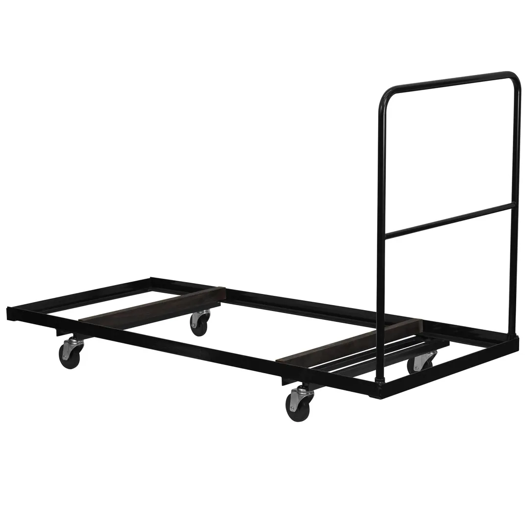 Flash Furniture NG-DY3072-GG Table Dolly, 31‑3/4"W×74"D×52‑1/4"H, holds 8‑10, 4" swivel casters, black finish
