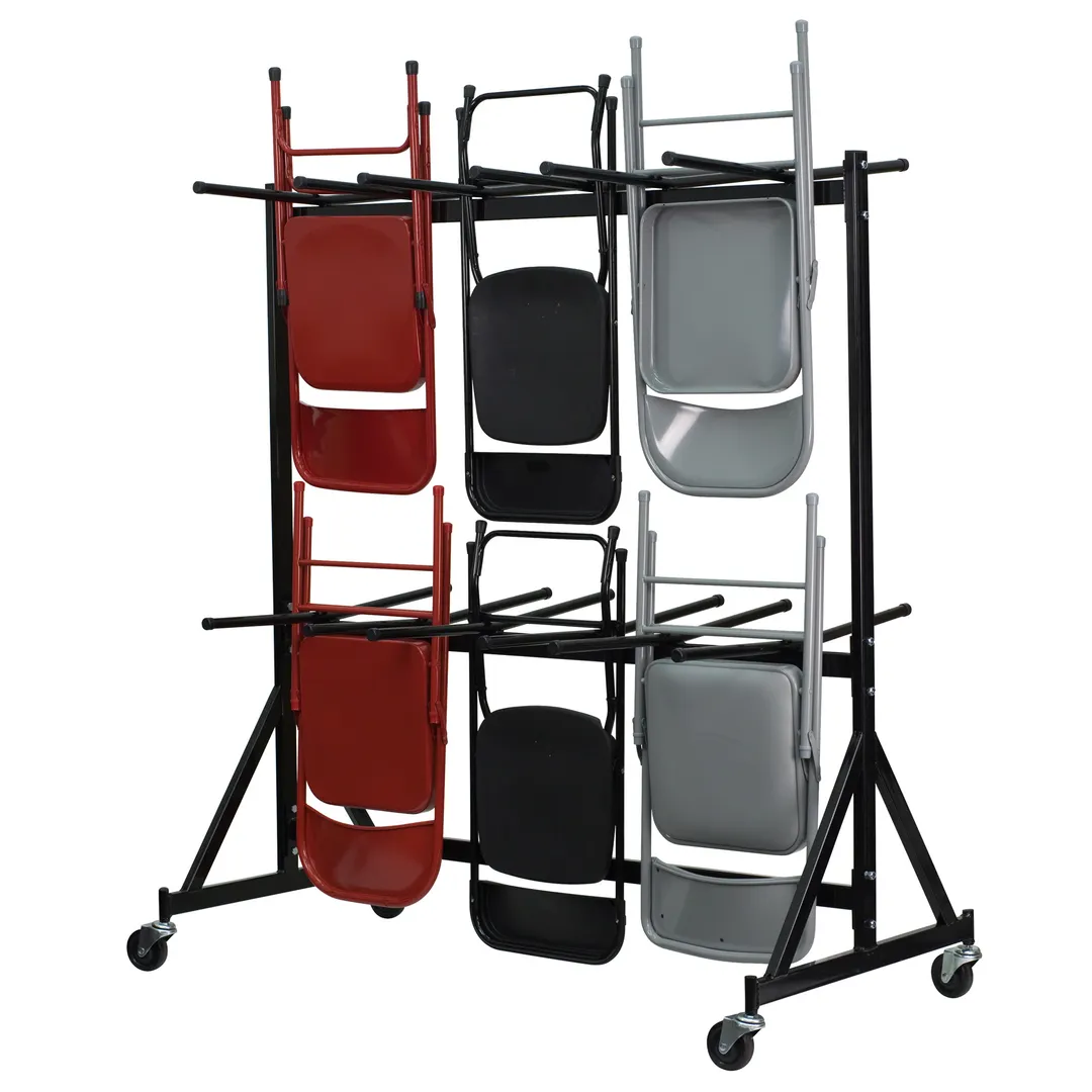 Flash Furniture NG-FC-DOLLY-GG Chair Truck, 35"W x 66"D x 75"H, 84 Chairs, 17-Gauge, 3" Swivel Casters, Black