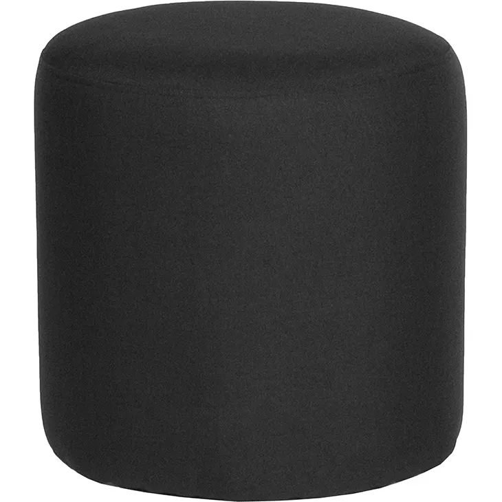 Flash Furniture QY-S10-5001-1-BK-GG Barrington Ottoman, 15-3/4 Dia, 16-1/4H, Black Fabric Upholstery