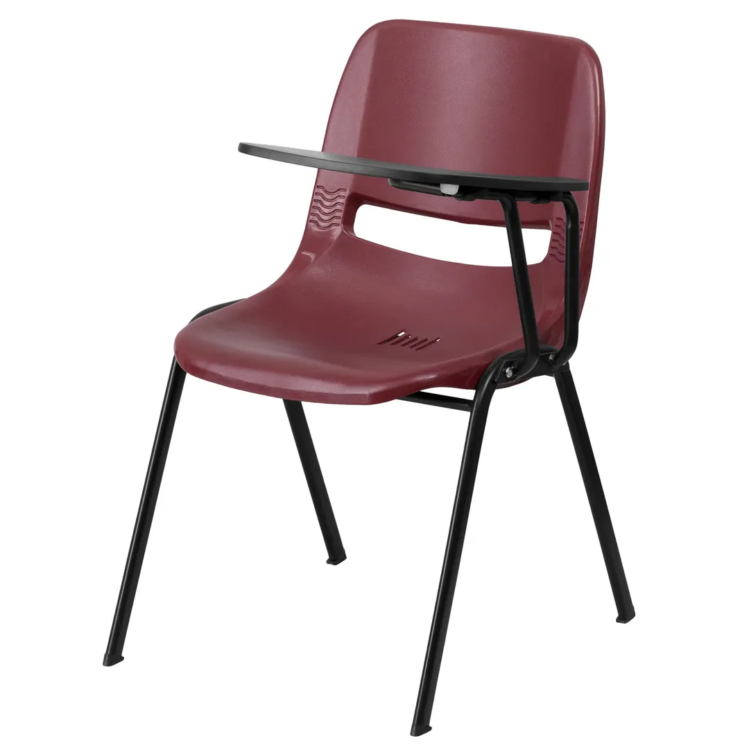 Flash Furniture RUT-EO1-BY-LTAB-GG Hercules Series Ergonomic Shell Chair, 880 lb, Burgundy, Plastic Seat & Back, Flip-Up Arm
