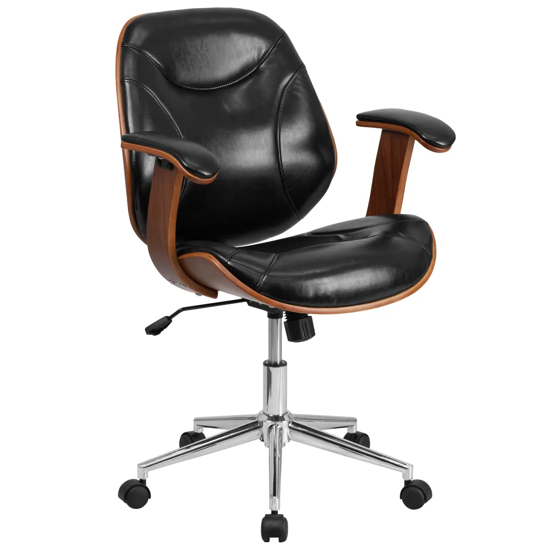 Flash Furniture SD-SDM-2235-5-BK-GG Bentwood Executive Swivel Office Chair