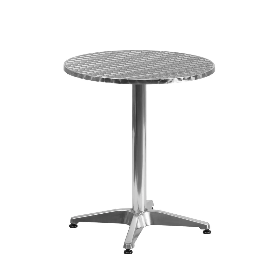 Flash Furniture TLH-052-1-GG 23.5 Round Outdoor Table, Smooth Stainless Steel Top, Aluminum Base