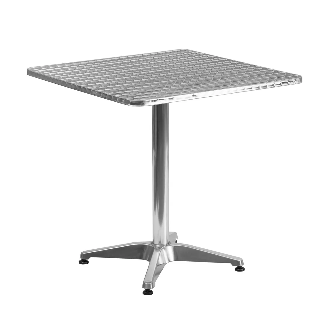 Flash Furniture TLH-053-2-GG Square Stainless Steel Outdoor Table, 27.5W x 27.5D, Aluminum Base