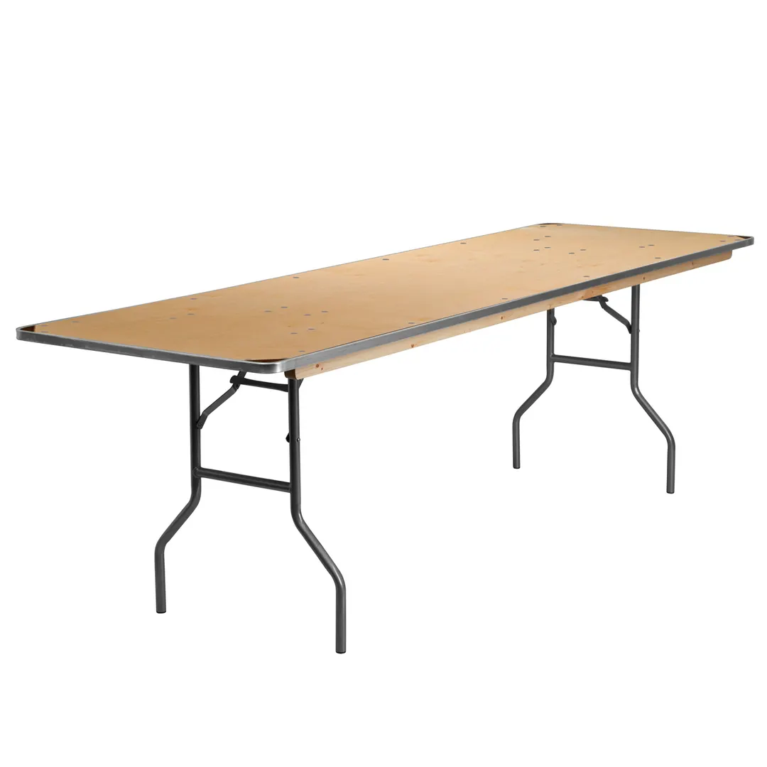 Flash Furniture XA-3096-BIRCH-M-GG Heavy Duty 96"W x 30"D x 30"H Folding Banquet Table, Birchwood, 661 lb, Rectangular, Commercial Use