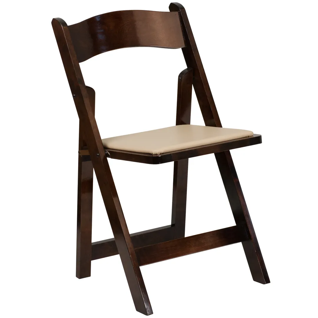 Flash Furniture XF-2903-FRUIT-WOOD-GG Hercules Folding Chair, Padded Seat, Detachable, Finish, Indoor/Outdoor
