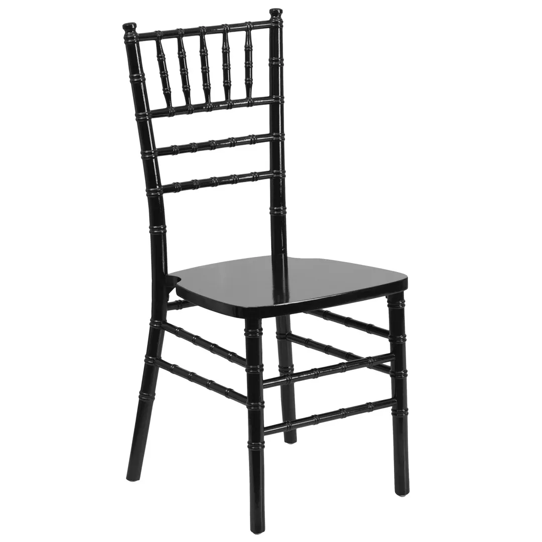 Flash Furniture XS-BLACK-GG Hercules Chiavari Chair, 1100 lb, Ladder Back, Acacia Wood, Black
